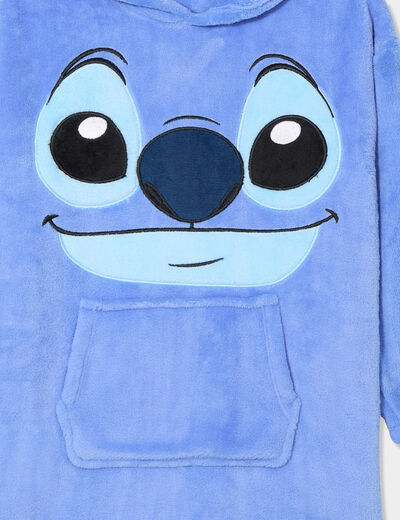 Sweat pyjama à capuche velours Stitch bleu fille