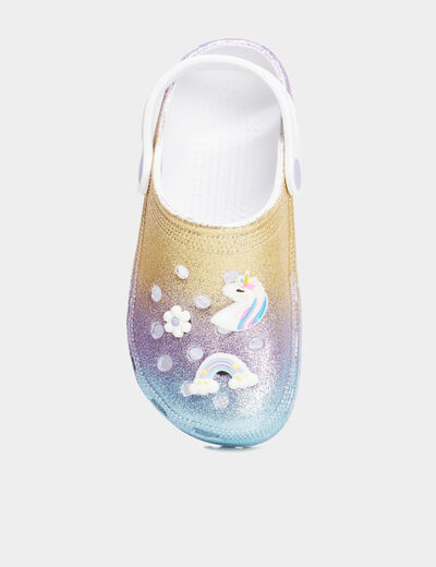 Sabots de plage à paillettes multicolore fille