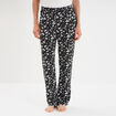 Pantalon de pyjama fluide taille haute noir femme