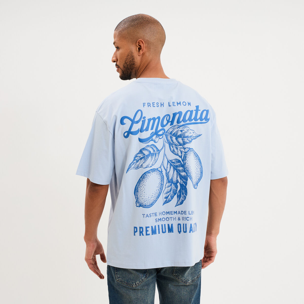 T-shirt coton &eacute;pais manches courtes bleu clair homme