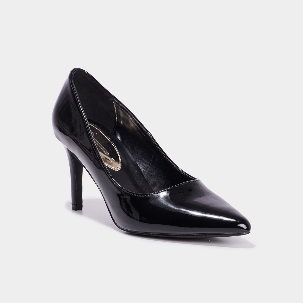 Escarpins vernis &agrave; talons noir femme