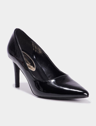 Escarpins vernis &agrave; talons noir femme