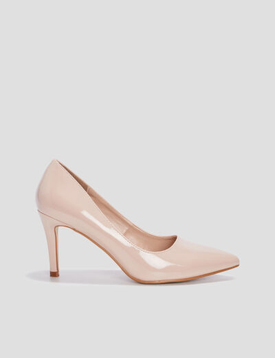 Escarpins vernis à talons Mosquitos beige femme