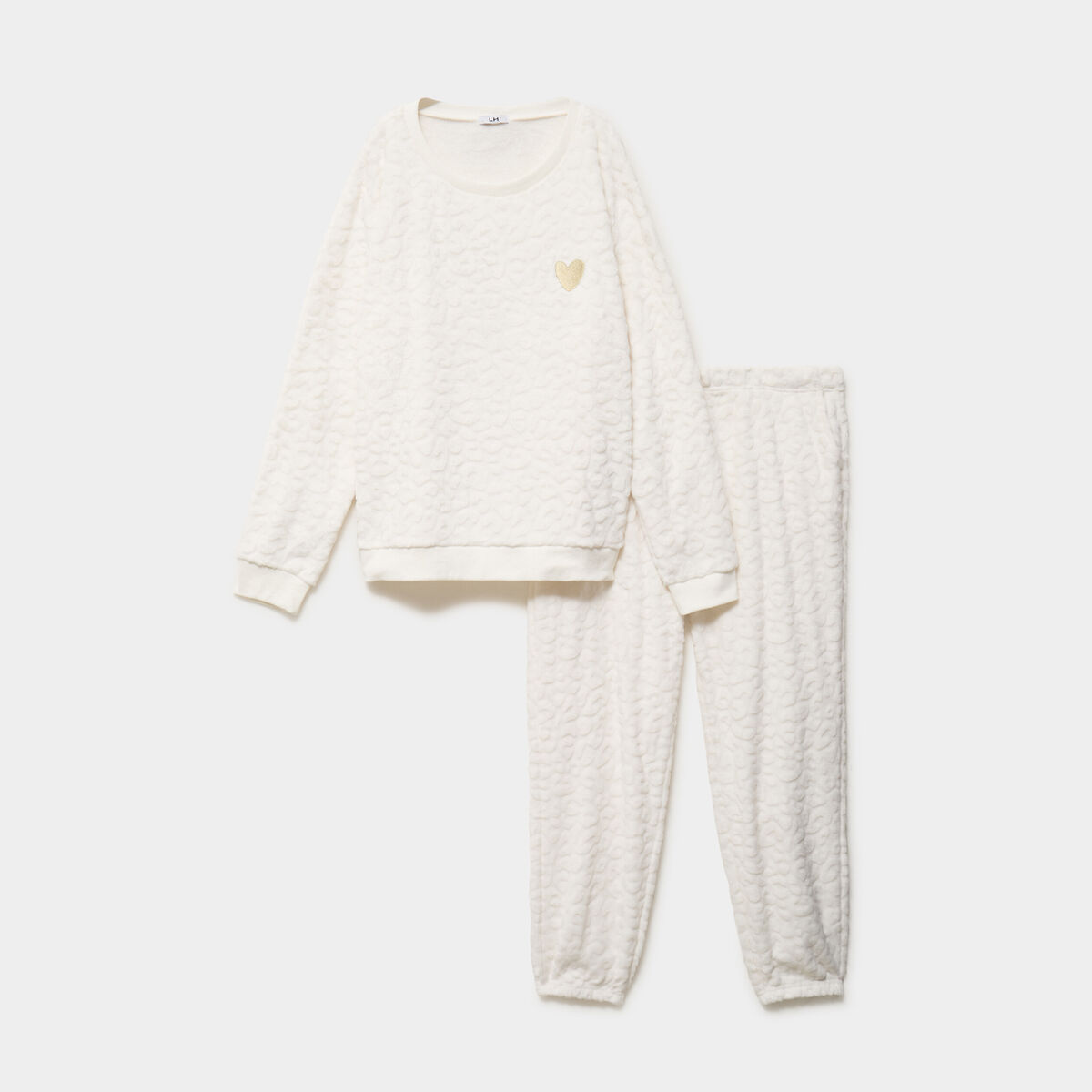 Ensemble pyjama velours sweat pantalon blanc femme grande taille