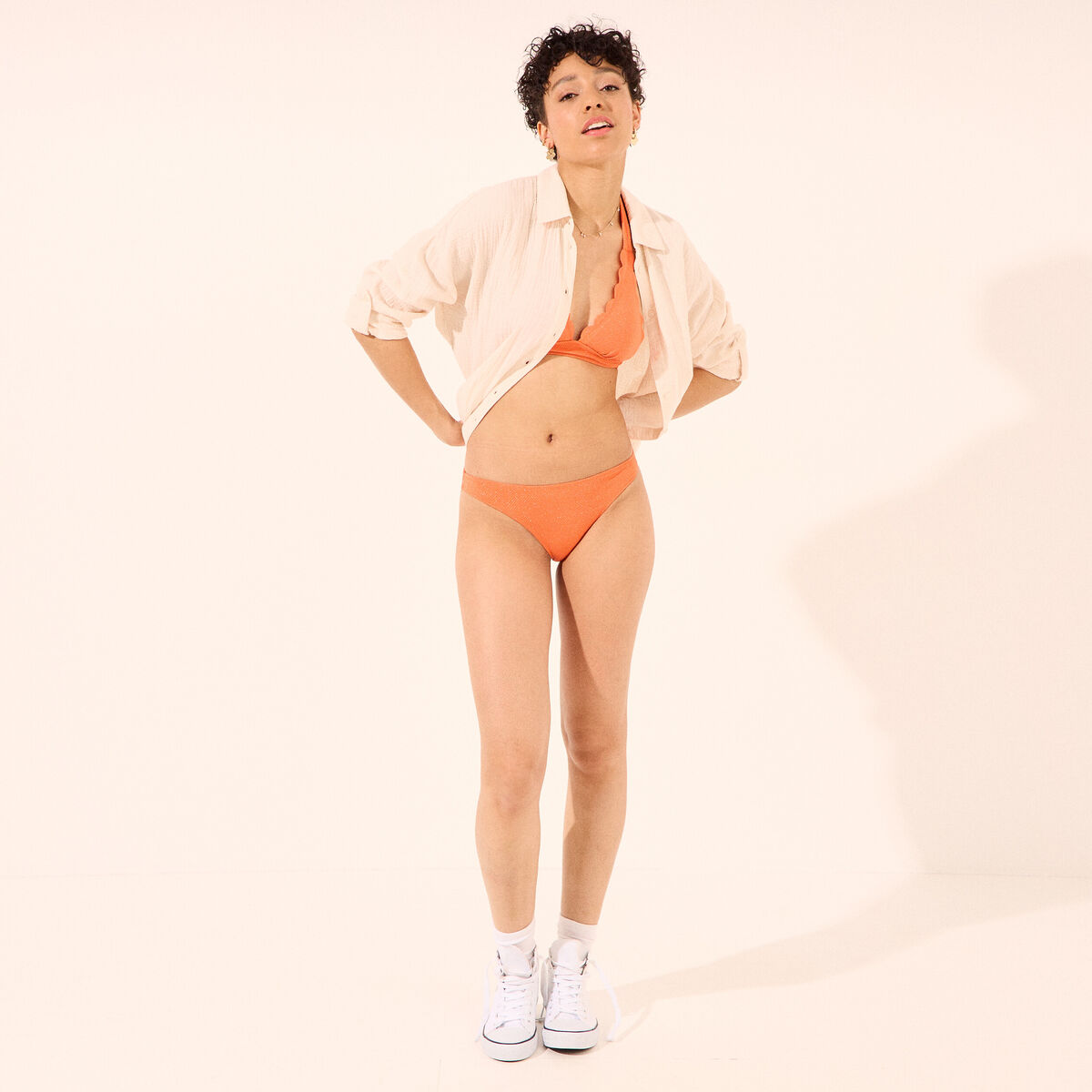 Bas de maillot de bain orange femme