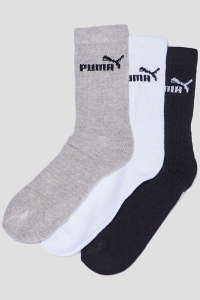 Lot 3 paires chaussettes Puma multicolore gar&ccedil;on