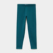 Legging long coton taille &eacute;lastiqu&eacute;e vert fonc&eacute; fille
