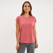 T-shirt manches courtes coupe droite vieux rose femme