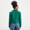 Veste courte tweed col tailleur vert femme