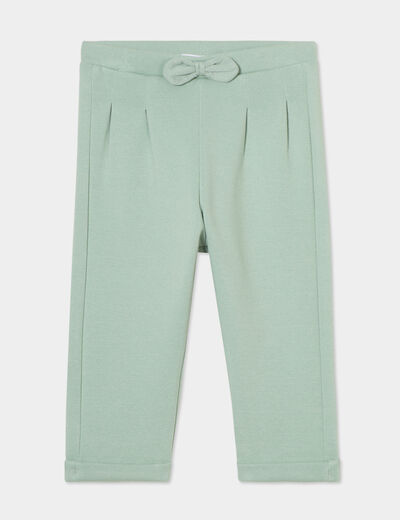Pantalon de jogging relaxed avec noeud vert pastel bébé fille