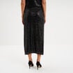 Jupe longue &agrave; sequins noir femme