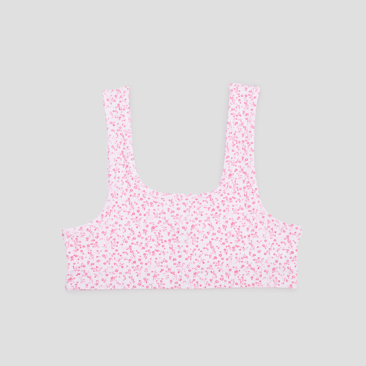 Brassière sans coques côtelée coton blanc fille
