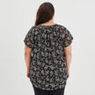 Blouse plumetis manches courtes noir femme grande taille