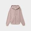 Sweat zipp&eacute; &agrave; capuche marron clair femme