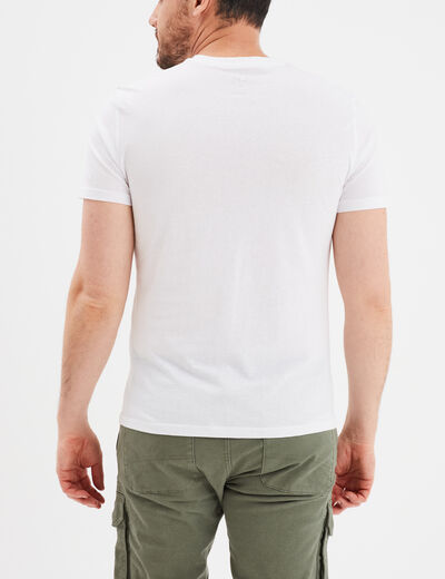 T-shirt en coton manches courtes blanc homme
