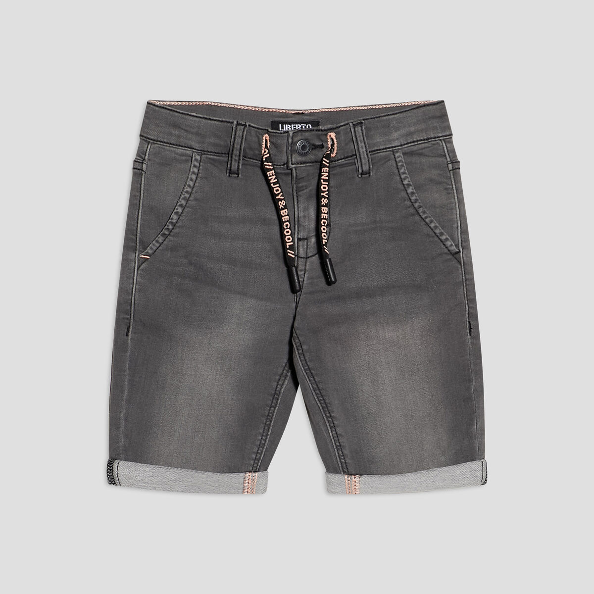 Bermuda droit en jean gris garçon