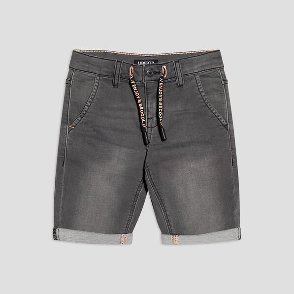 Bermuda droit en jean gris garçon