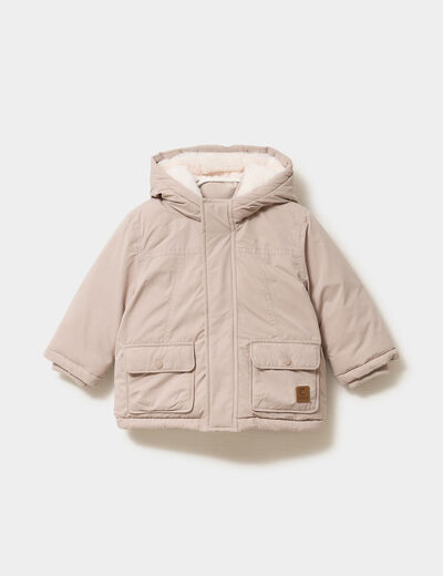 Parka &agrave; capuche doubl&eacute;e sable b&eacute;b&eacute; gar&ccedil;on