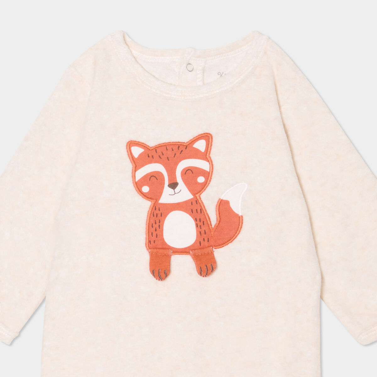 Dors-bien velours manches longues beige b&eacute;b&eacute;