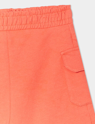 Short avec poches côtés rouge corail bébé garçon