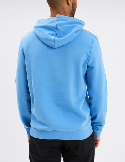 Sweat molleton &agrave; capuche hoodie bleu homme