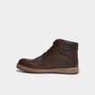 Boots &agrave; lacets en cuir marron homme