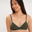 Haut de maillot de bain triangle vert kaki femme