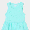 Robe patineuse sans manches coton bleu clair fille