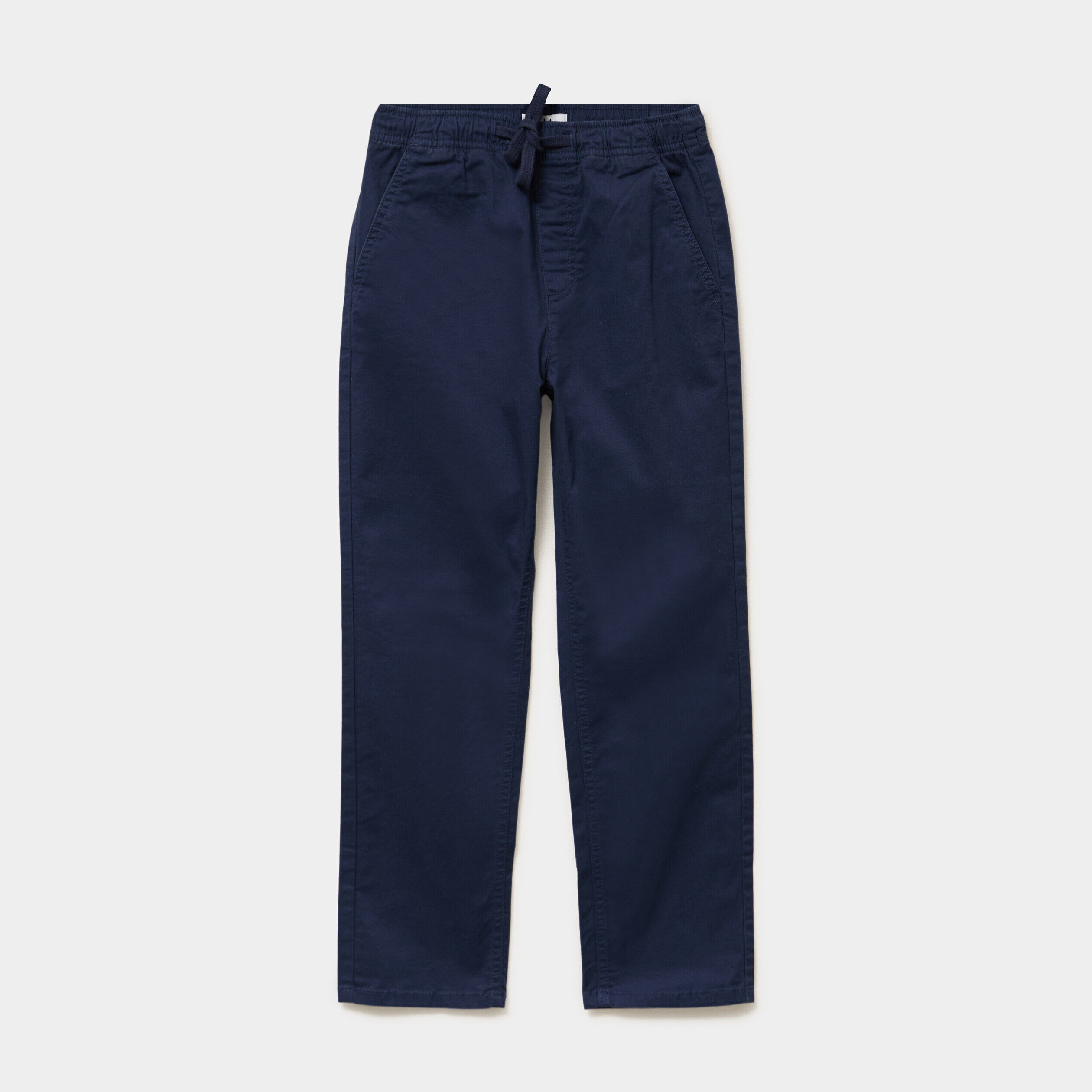 Pantalon chino droit taille ajustable bleu marine garçon LH