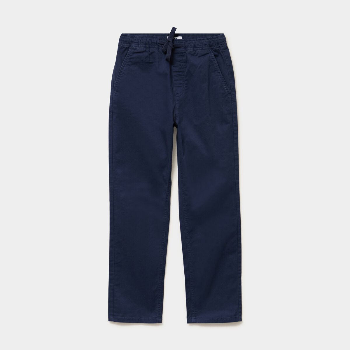 Pantalon chino droit taille ajustable bleu marine gar&ccedil;on