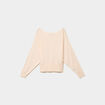 Pull encolure bateau manches longues beige femme