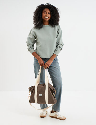 Sweat col rond manches longues vert pastel femme