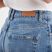 Jeans mom 7/8&egrave;me taille haute coton denim double stone femme