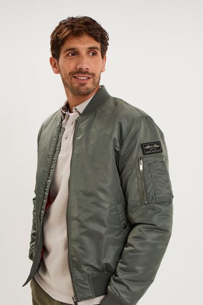 Blouson bomber d&eacute;perlant Liberto gris homme