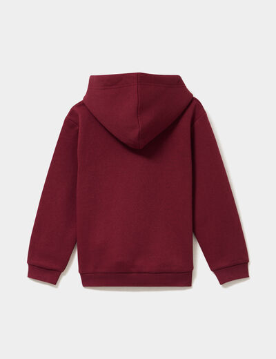 Sweat &agrave; capuche hoodie &agrave; logo bordeaux fille