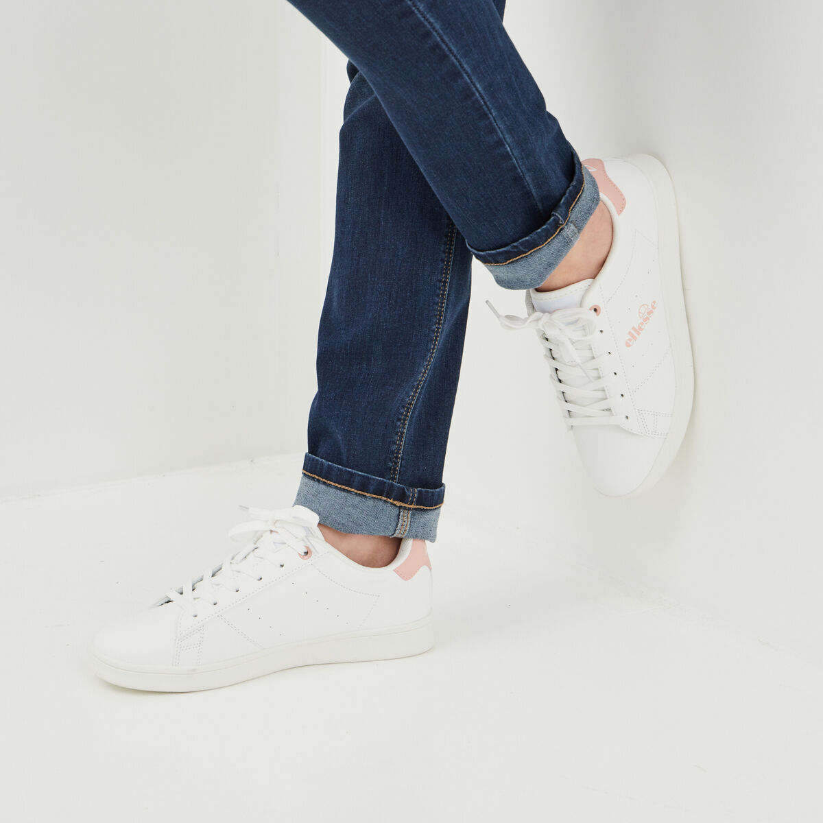 Tennis &agrave; lacets Ellesse blanc femme