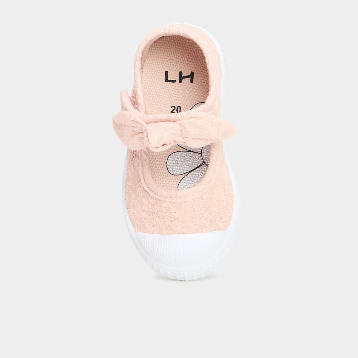 Babies brod&eacute;es renforc&eacute;es semelle souple rose b&eacute;b&eacute; fille