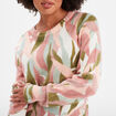 Pull col rond manches longues multicolore femme
