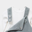 Ensemble t-shirt salopette effet velours vert fonc&eacute; b&eacute;b&eacute;