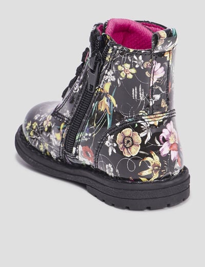 Bottines vernies à lacets multicolore bébé fille