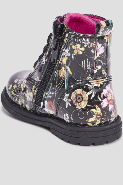 Bottines vernies à lacets multicolore bébé fille