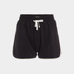 Short de jogging droit taille &eacute;lastiqu&eacute;e noir femme