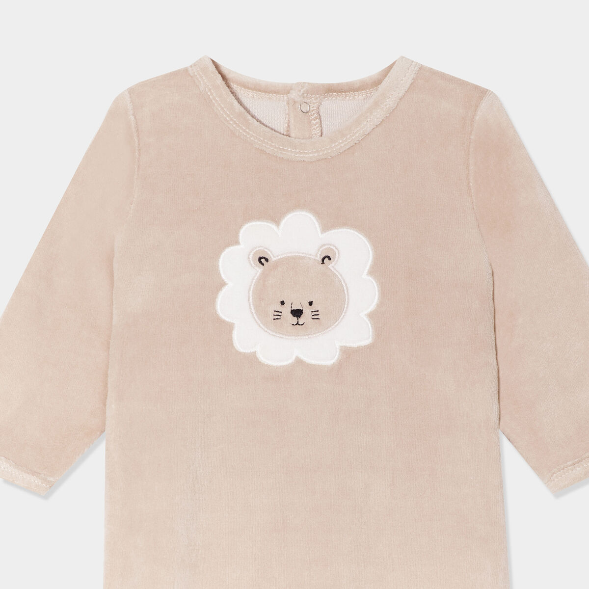 Dors-bien manches longues boutonn&eacute; beige b&eacute;b&eacute;