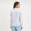 Chemise brod&eacute;e manches longues blanc femme