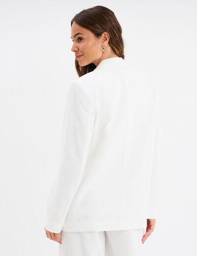 Veste blazer droite blanc femme