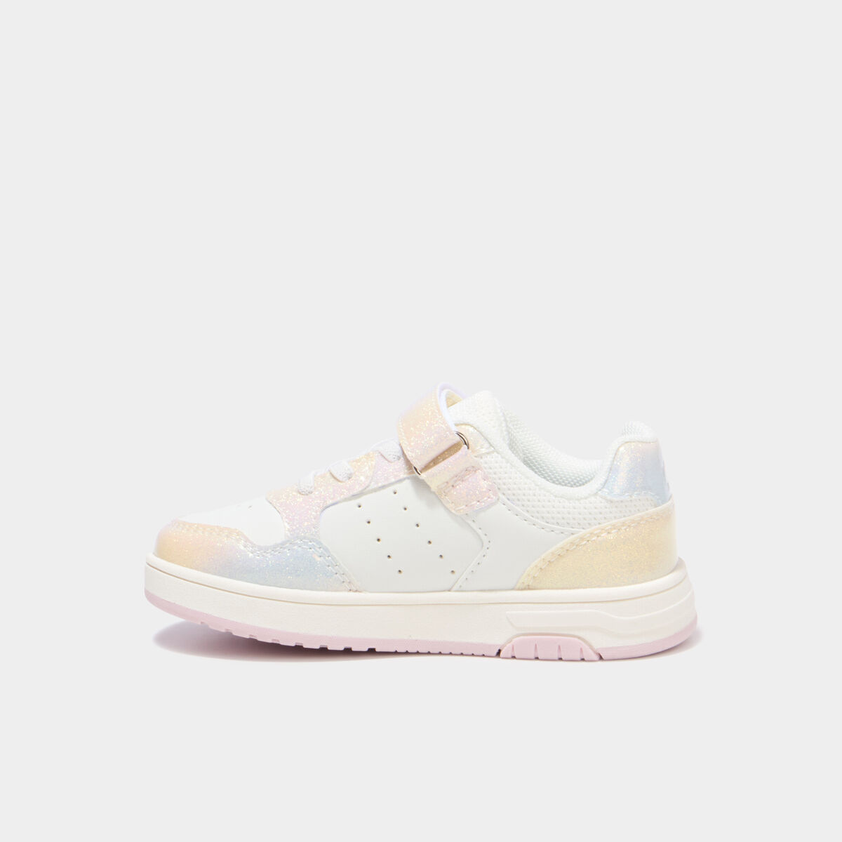 Tennis basses &agrave; scratchs bout renforc&eacute; multicolore fille