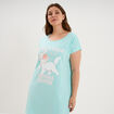 Chemise de nuit courte Aristochats Marie bleu turquoise femme grande taille