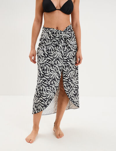Jupe par&eacute;o de plage noir femme