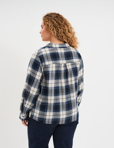 Blouse droite manches longues bleu marine femme grande taille