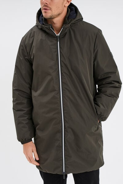 Parka d&eacute;perlante doubl&eacute;e &agrave; capuche vert kaki homme